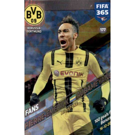 Pierre-Emerick Aubameyang Milestone Borussia Dortmund 177 FIFA 365 Adrenalyn XL 2018