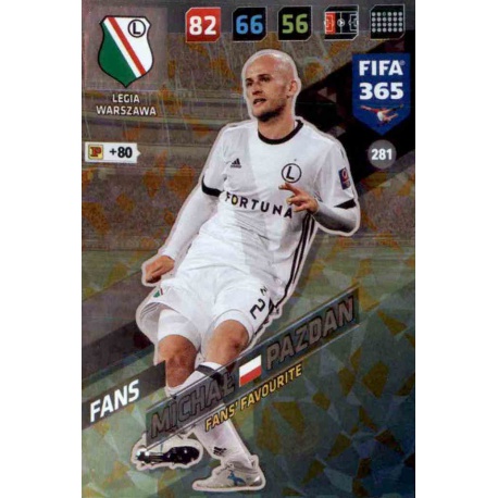 Michał Pazdan Fans Favourite Legia Warszawa 281 FIFA 365 Adrenalyn XL 2018