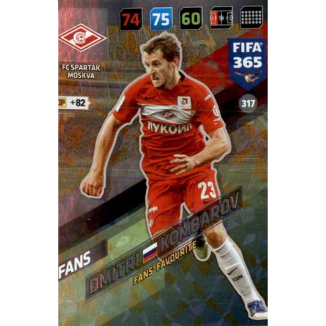 Dmitri Kombarov Fans Favourite Spartak Moskva 317 FIFA 365 Adrenalyn XL 2018