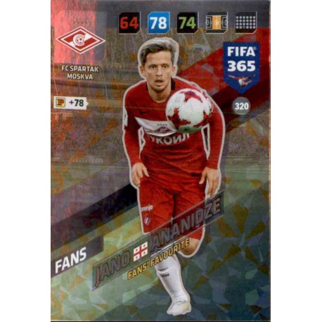 Jano Ananidze Fans Favourite Spartak Moskva 320 FIFA 365 Adrenalyn XL 2018