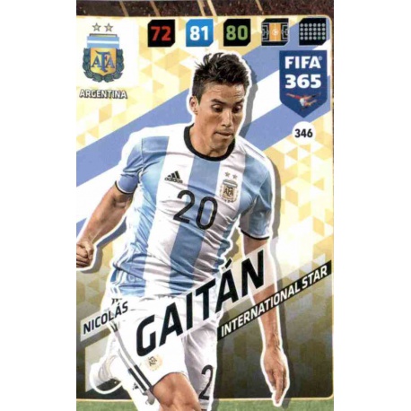Nicolas Gaitan Argentina 346 FIFA 365 Adrenalyn XL 2018