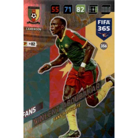 Vincent Aboubakar Fans Favourite Cameroon 356 FIFA 365 Adrenalyn XL 2018