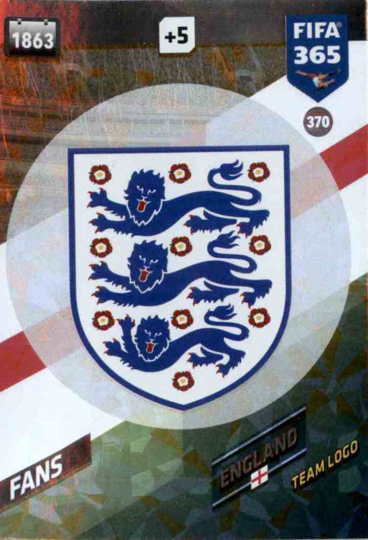 Team Logo Fans England #370 Panini Adrenalyn XL FIFA 365 2018