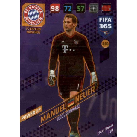 Manuel Neuer Goal Stopper Bayern München 410 FIFA 365 Adrenalyn XL 2018