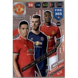 Smalling - De Gea - Bailly Defensive Wall Manchester United 442 FIFA 365 Adrenalyn XL 2018