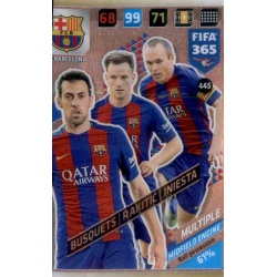 Busquets - Rakitić - Iniesta Midfield Engine Barcelona 445 FIFA 365 Adrenalyn XL 2018