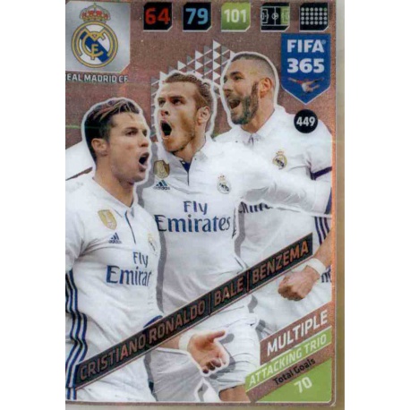 Cristiano Ronaldo - Bale - Benzema Attacking Trio Real Madrid 449 FIFA 365 Adrenalyn XL 2018
