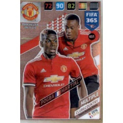 Pogba - Martial Club Country Manchester United 451 FIFA 365 Adrenalyn XL 2018