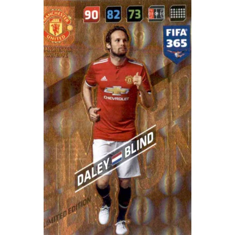 Daley Blind Limited Edition Manchester United FIFA 365 Adrenalyn XL 2018