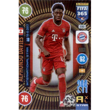 Sticker 48 Alphonso Davies Panini FC Bayern München 2020/21 Hybrid 