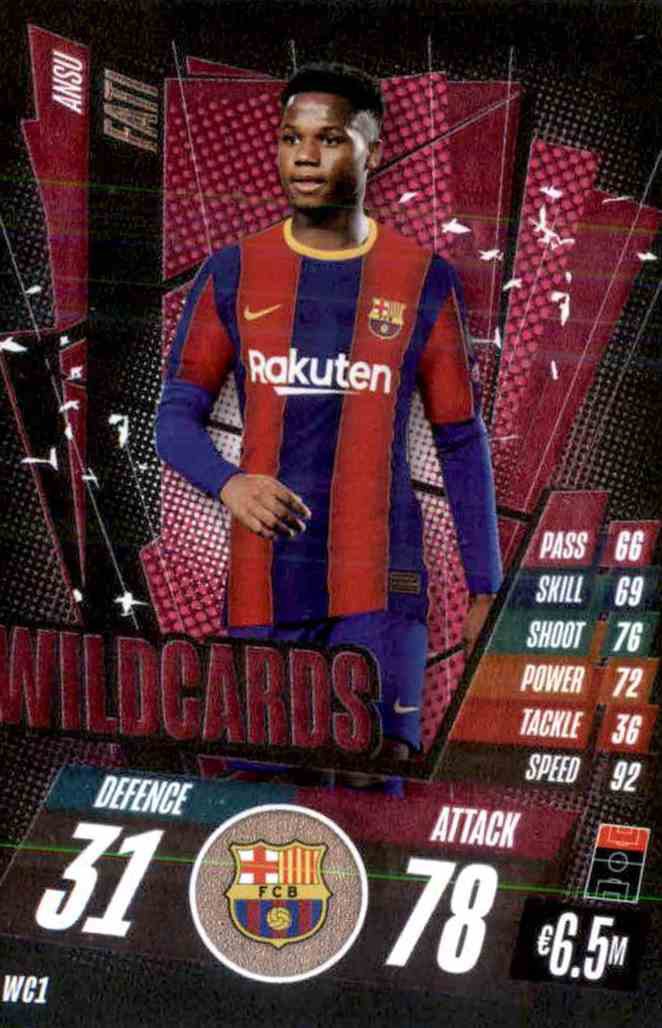 Topps Match Attax Champions League 20/21 Wildcards WC1 Ansu Fati 