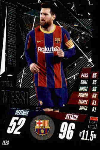 Match Attax Champions League 20/21 LE2S Limited Edition Lionel Messi Silber