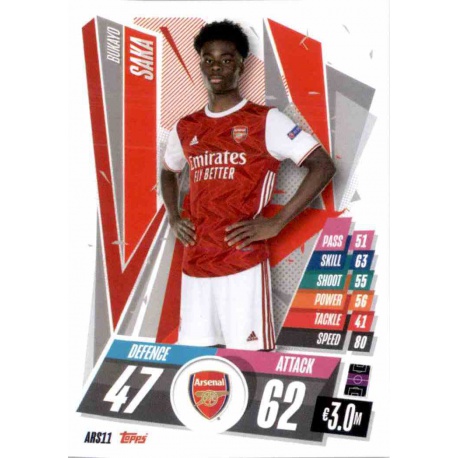 Bukayo Saka Update Card Arsenal ARS11