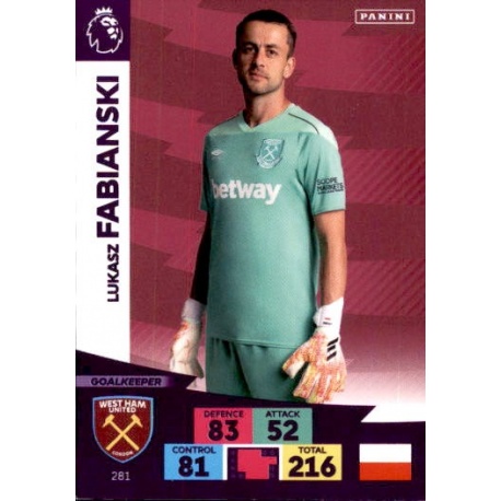 Lukasz Fabiianski West Ham United 281