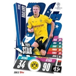 Soccer Trading Card Of Erling Haaland Stars of 2020 Topps Exclusive Festive Box