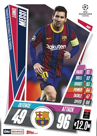 Match Attax 2021 2022 21/22 Champions League On Demand Nr.6 Lionel Messi 