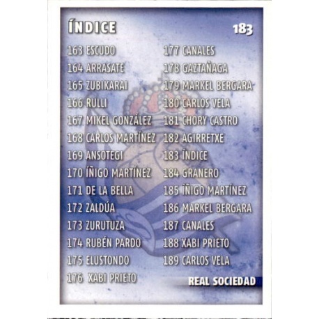Índice Real Sociedad 183