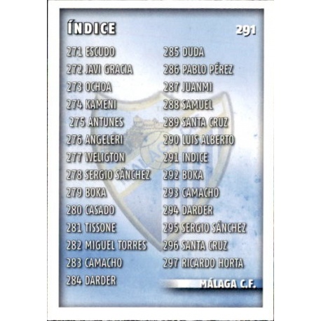 Índice Málaga 291