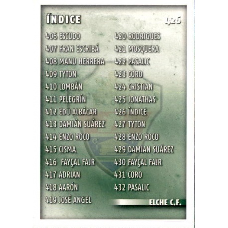 Índice Elche 426