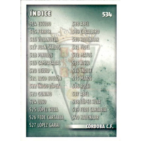 Índice Córdoba 534