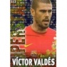 Offer Soccer Cards Víctor Valdés Barcelona Superstar Brillo Letras Mundicromo Quiz 2014