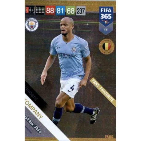 Vincent Kompany Fans Favourite 11 FIFA 365 Adrenalyn XL