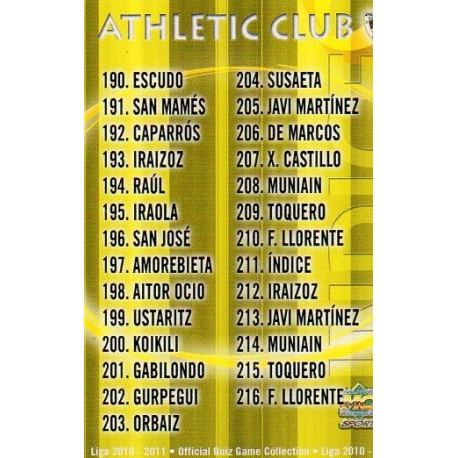 Indice Athletic Club 211
