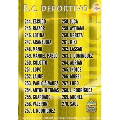 Indice Básica Deportivo 265