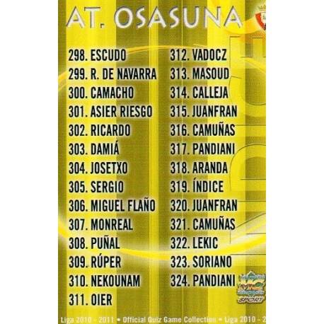 Indice Básica Osasuna 319