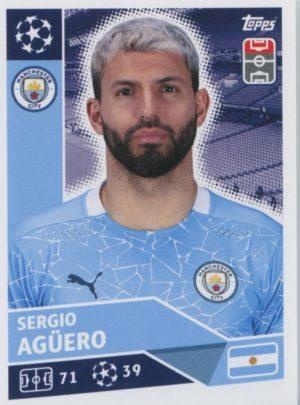 Topps Champions League Sticker CL 20/21 MCI 18 Sergio Agüero 