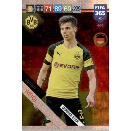 Julian Weigl German Stars 408 FIFA 365 Adrenalyn XL