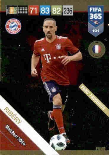 101 Franck Ribery Panini FIFA 365 2019 Adrenalyn XL Fans' Favorite Karte Nr 