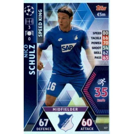 Nico Schulz - Speed King Hoffenheim 117 Match Attax Champions 2018-19