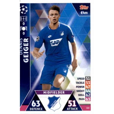 Dennis Geiger Hoffenheim 122 Match Attax Champions 2018-19