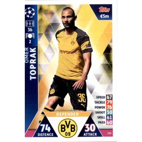 Ömer Toprak Borussia Dortmund 132 Match Attax Champions 2018-19