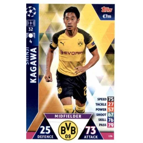 Topps Match Attax 18/19-73 Shinji Kagawa