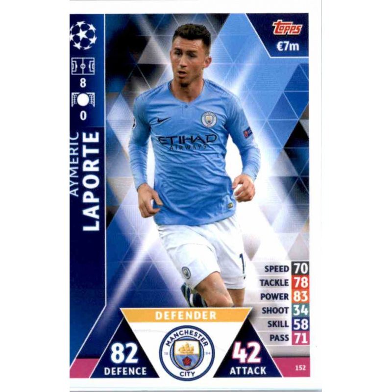 #MA25-MANCHESTER CITY-AYMERIC LAPORTE-FOIL TOPPS MATCH ATTAX EXTRA 2018-19 