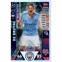 Kevin De Bruyne - Pass Master Manchester City 156 Match Attax Champions 2018-19