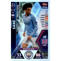 Leroy Sané - Speed King Manchester City 159 Match Attax Champions 2018-19