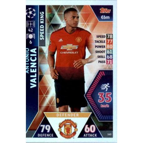 Antonio Valencia - Speed King Manchester United 165 Match Attax Champions 2018-19