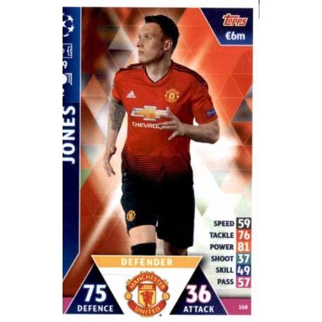 Phil Jones Manchester United 168 Match Attax Champions 2018-19