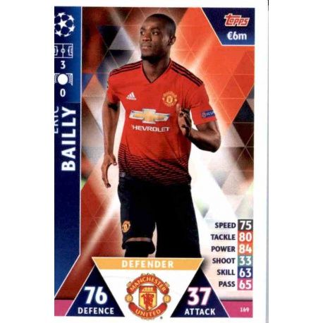 Eric Bailly Manchester United 169 Match Attax Champions 2018-19