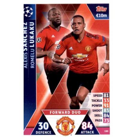 Alexis Sánchez - Romelu Lukaku - Forward Duo Manchester United 180 Match Attax Champions 2018-19