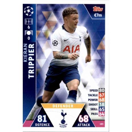 Kieran Trippier Tottenham Hotspur 183 Match Attax Champions 2018-19