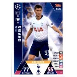 Ben Davies Tottenham Hotspur 187 Match Attax Champions 2018-19