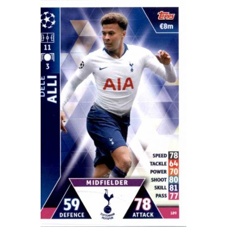 Dele Alli Tottenham Hotspur 189 Match Attax Champions 2018-19