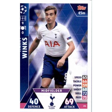 Harry Winks Tottenham Hotspur 191 Match Attax Champions 2018-19