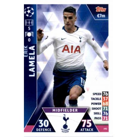 Érik Lamela Tottenham Hotspur 192 Match Attax Champions 2018-19