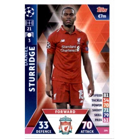 Daniel Sturridge Liverpool 204 Match Attax Champions 2018-19
