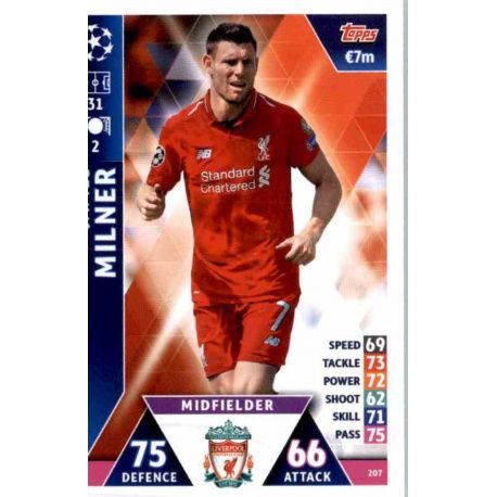 James Milner Liverpool 207 Match Attax Champions 2018-19